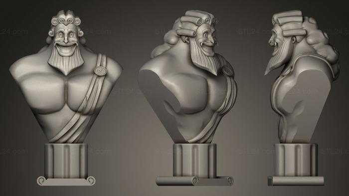 Статуэтки и статуи разные (Зевс карикатура, STKR_0055) 3D модель для ЧПУ станка